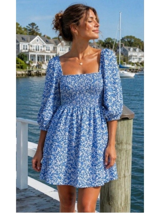 Tuckernuck Dresses & Skirts - Tuckernuck Babydoll Dress Linen Blend Smocking Floral Coquette Size Small $168